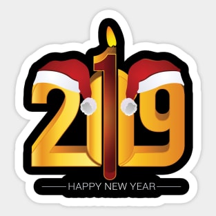 Merry Christmas and happy new year 2019 Sticker